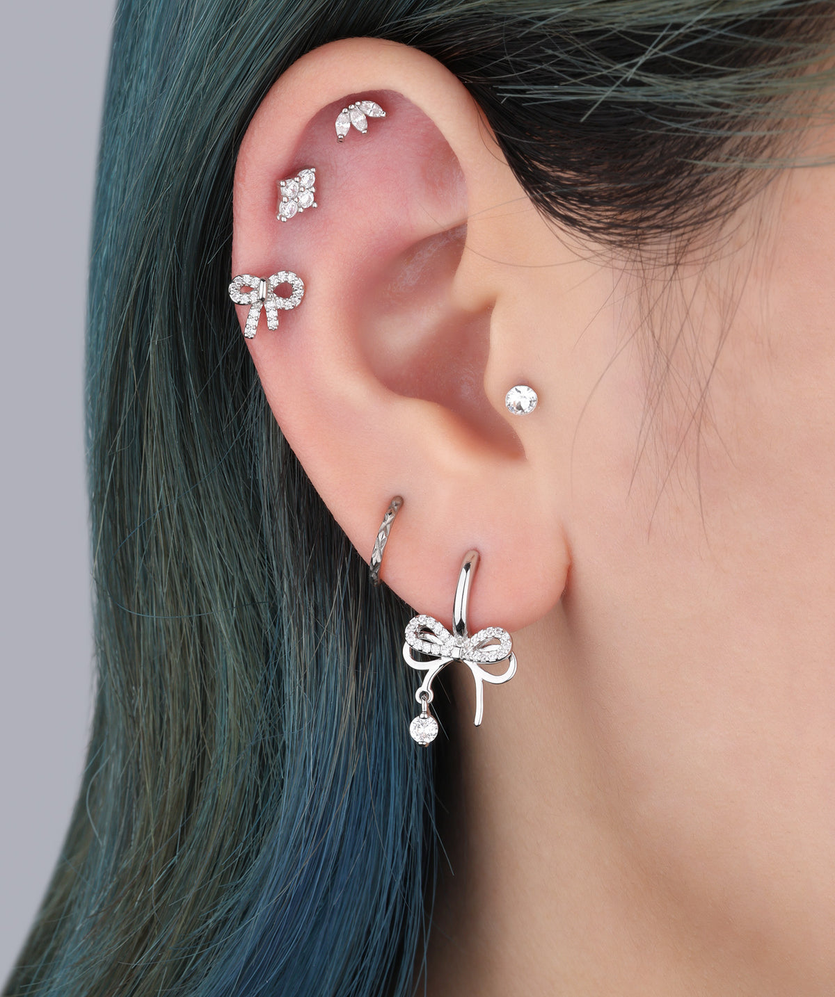 Sweet Bow Drop - Brass - Upper Lobe, Lobe - Oumo Jewelry