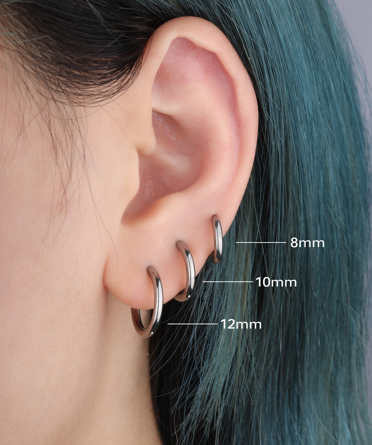 Titanium Basic Hoop - Titanium - Lobe, Upper Lobe, Helix - Oumo Jewelry