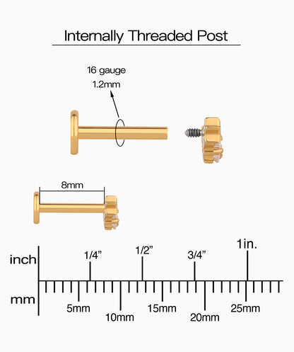 Titanium Petite Star Flatback Stud