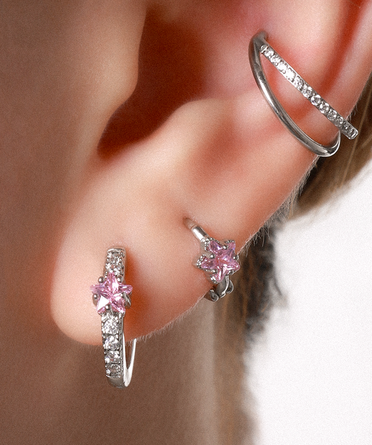 Charming Star Helix Hoop - Brass - Upper Lobe, Helix - Oumo Jewelry