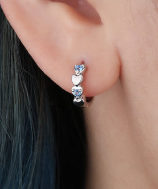 Blue Love Hoops - OumoJewelry