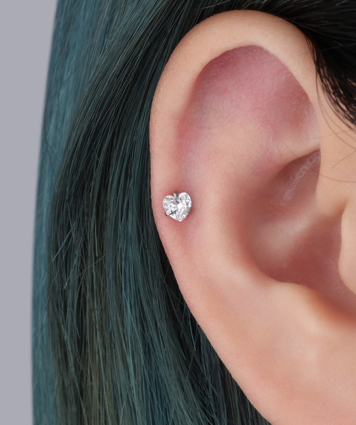 Love Flatback Stud - Stainless Steel - Helix, Forward Helix, Upper Lobe - Oumo Jewelry