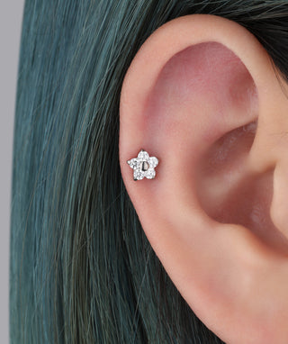 Titanium Flower Flatback Stud - OumoJewelry
