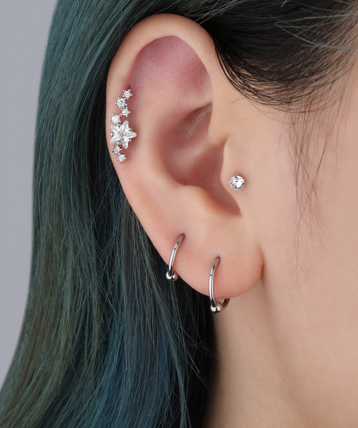 Classic Clicker Hoop - Stainless Steel - Upper Lobe, Conch, Tragus - Oumo Jewelry
