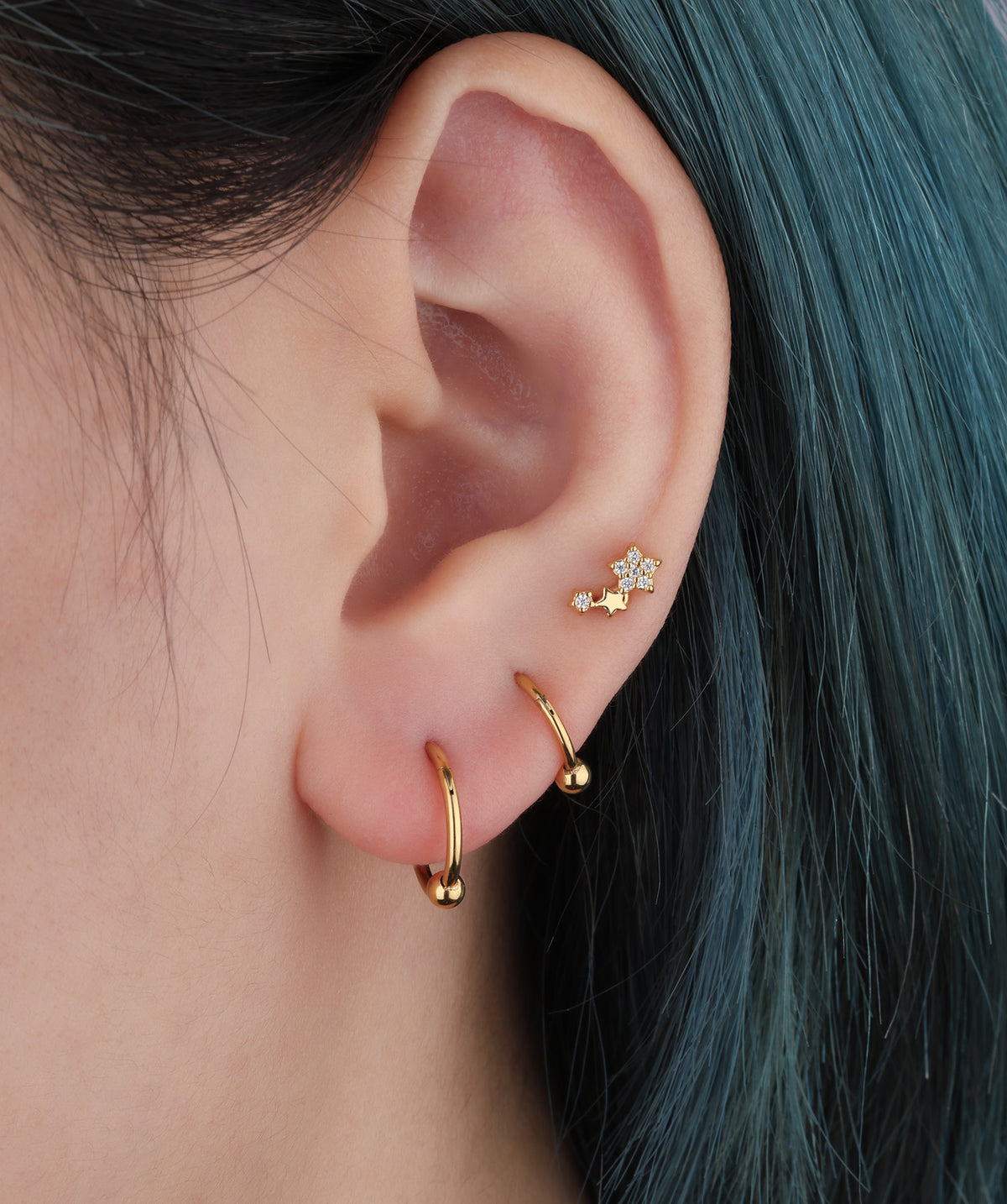 Classic Clicker Hoop - Stainless Steel - Upper Lobe, Conch, Tragus - Oumo Jewelry