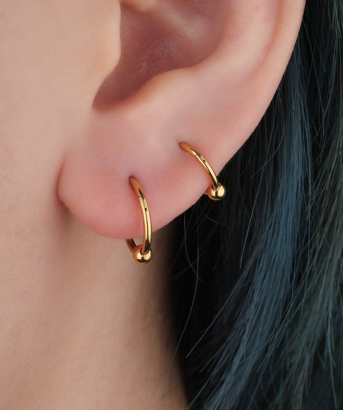 Classic Clicker Hoop - Stainless Steel - Upper Lobe, Conch, Tragus - Oumo Jewelry