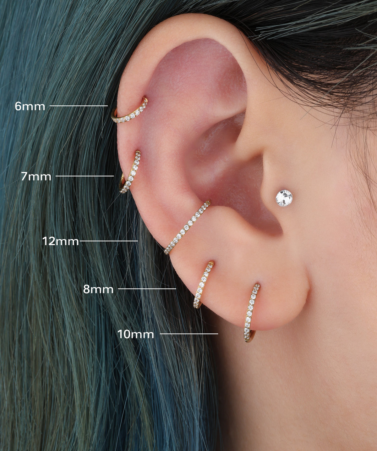 Sparkle Clicker - Stainless Steel - Lobe, Upper Lobe, Helix - Oumo Jewelry