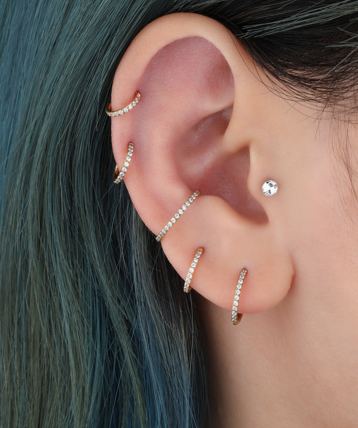 Sparkle Clicker - Stainless Steel - Lobe, Upper Lobe, Helix - Oumo Jewelry