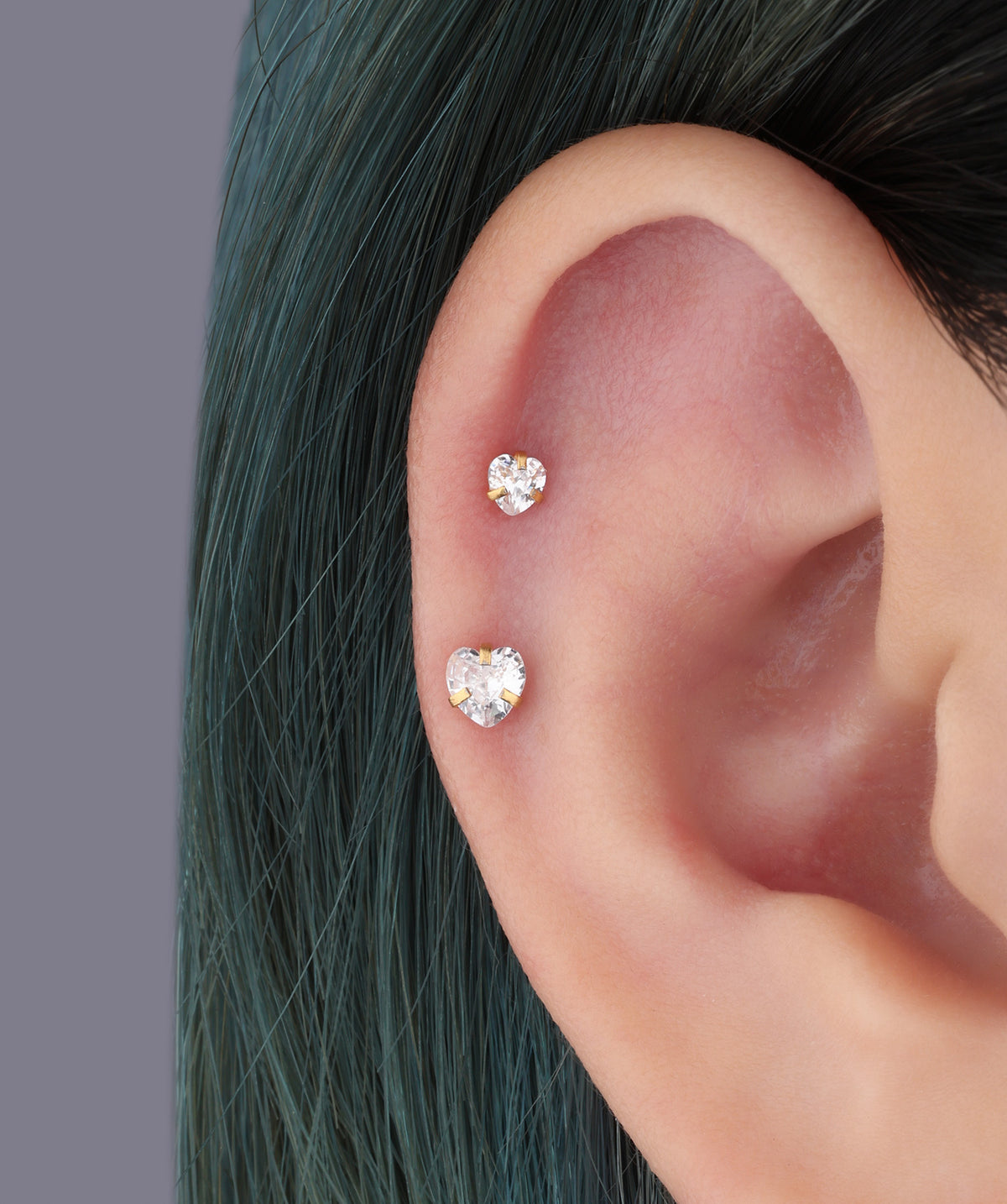 Love Flatback Stud - Stainless Steel - Helix, Forward Helix, Upper Lobe - Oumo Jewelry