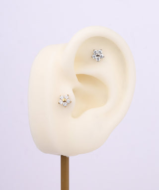 Titanium Flower Flatback Stud - OumoJewelry