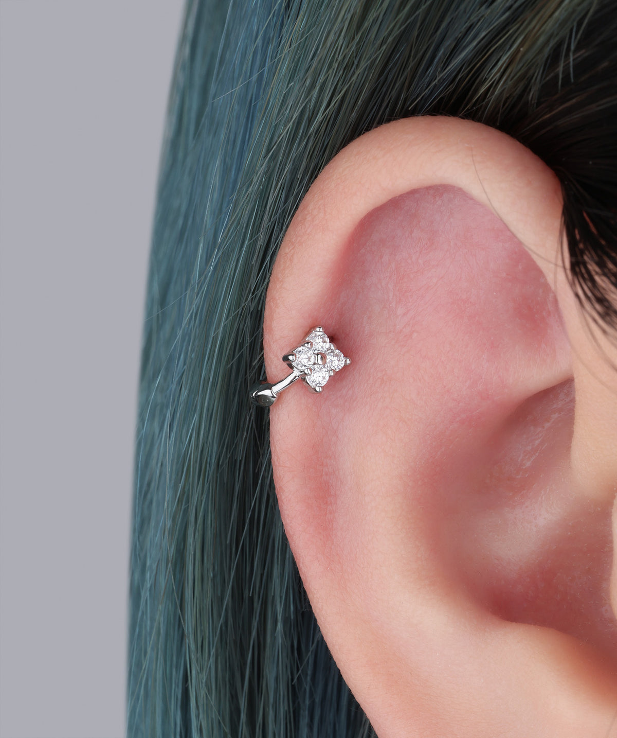 Mini Flower Helix Hoop - Brass - Helix - Oumo Jewelry
