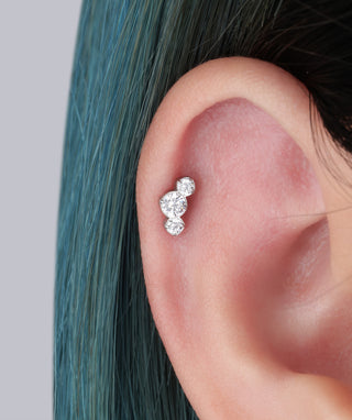 Titanium Gem Curved Flatback Stud - OumoJewelry