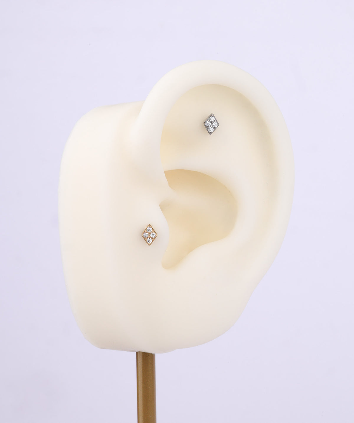 Titanium Rhombus Flatback Stud - Titanium - Helix, Flat, Forward Helix - Oumo Jewelry