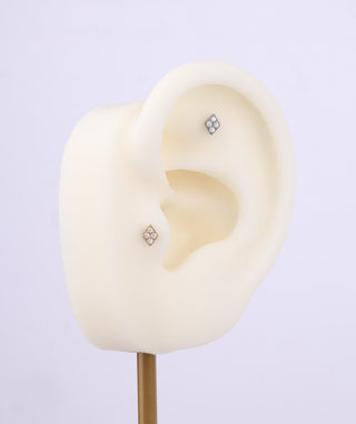 Titanium Rhombus Flatback Stud - OumoJewelry