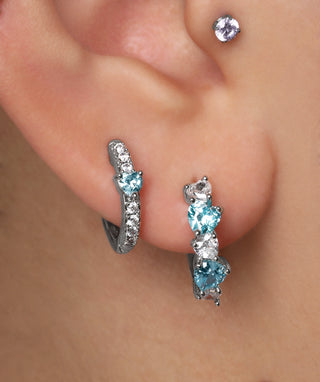 Sparkle Heart Hoop - OumoJewelry