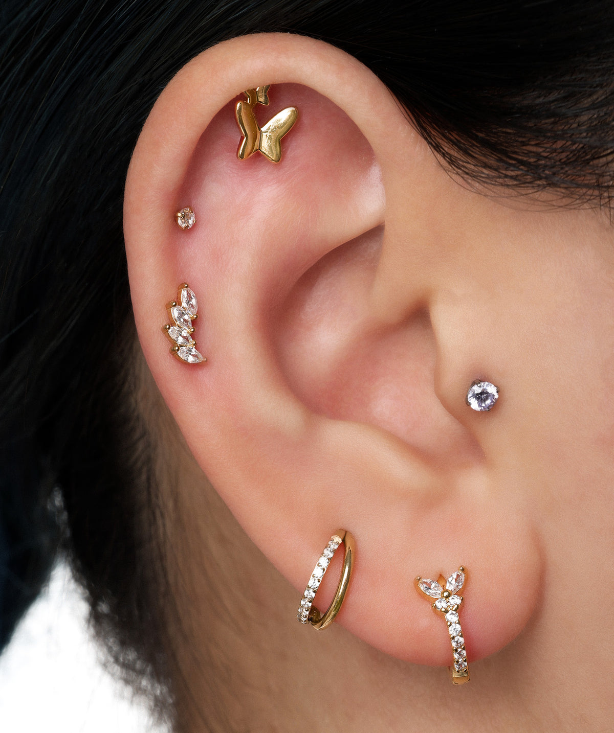 Marquise Titanium Stud - Titanium - Helix, Upper Lobe, Conch - Oumo Jewelry