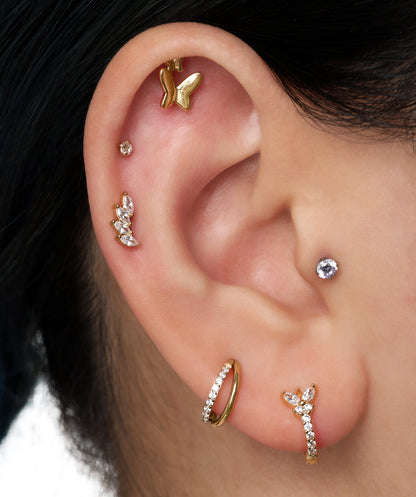 Marquise Titanium Stud