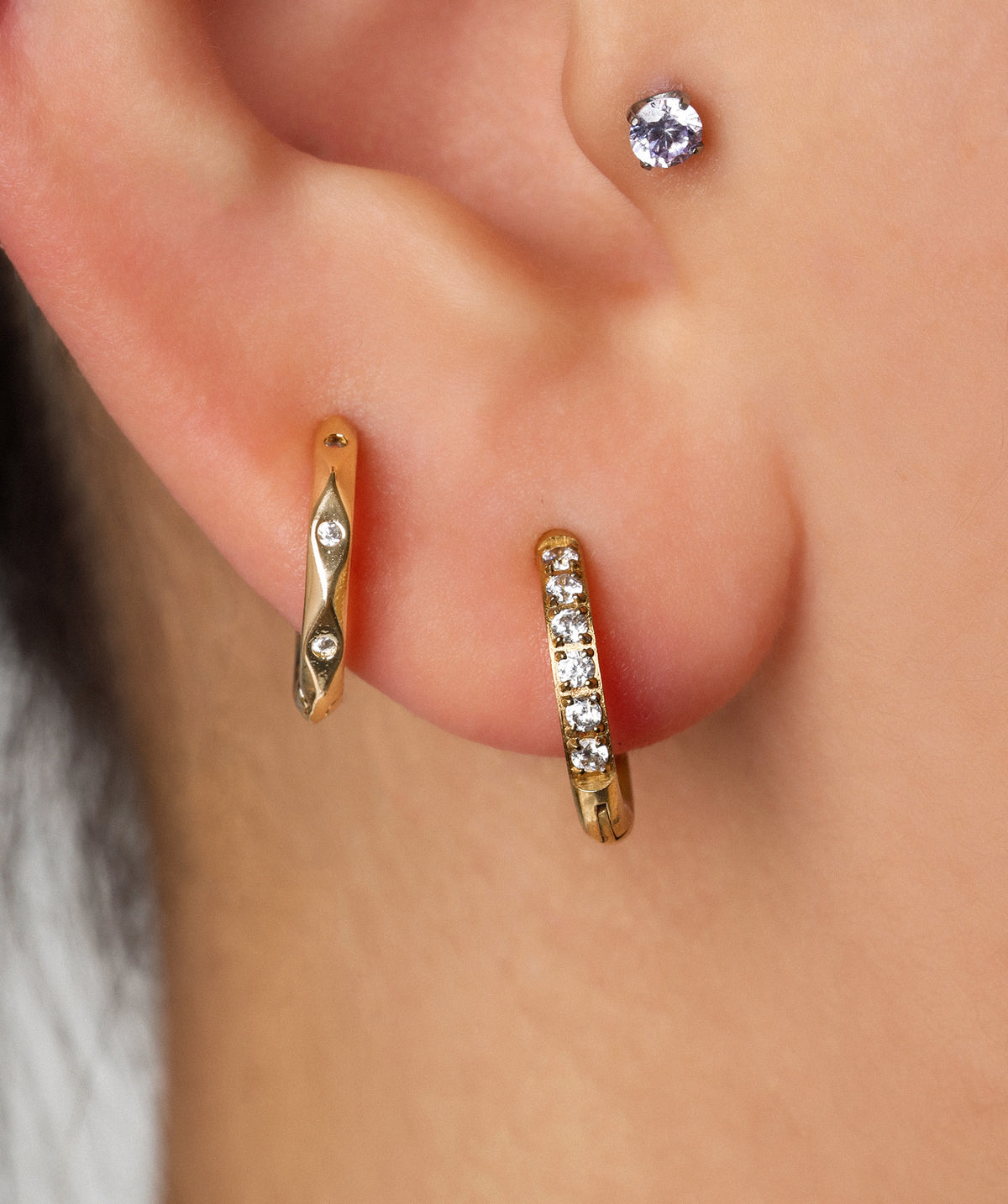Geometric Rhombus Hoop - Brass - Lobe - Oumo Jewelry