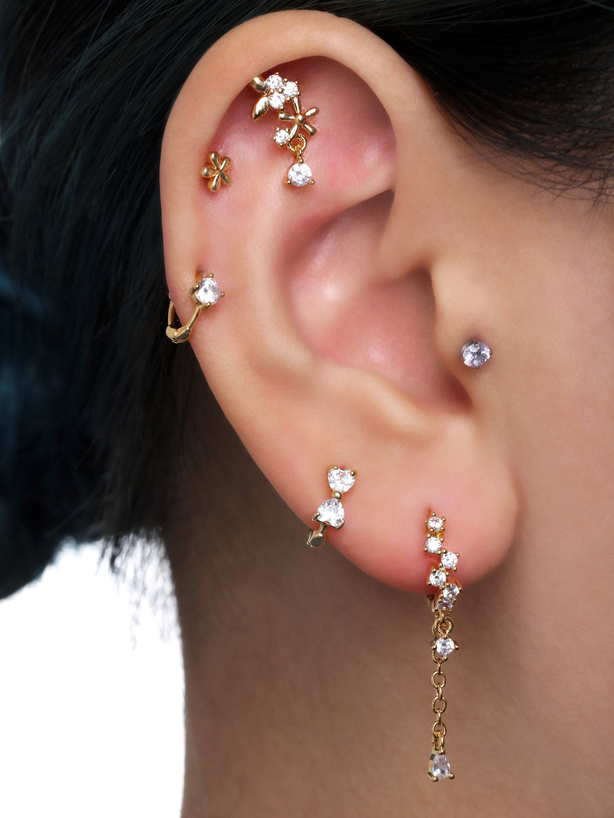 Luna Bloom Drop - Brass - Lobe, Upper Lobe - Oumo Jewelry