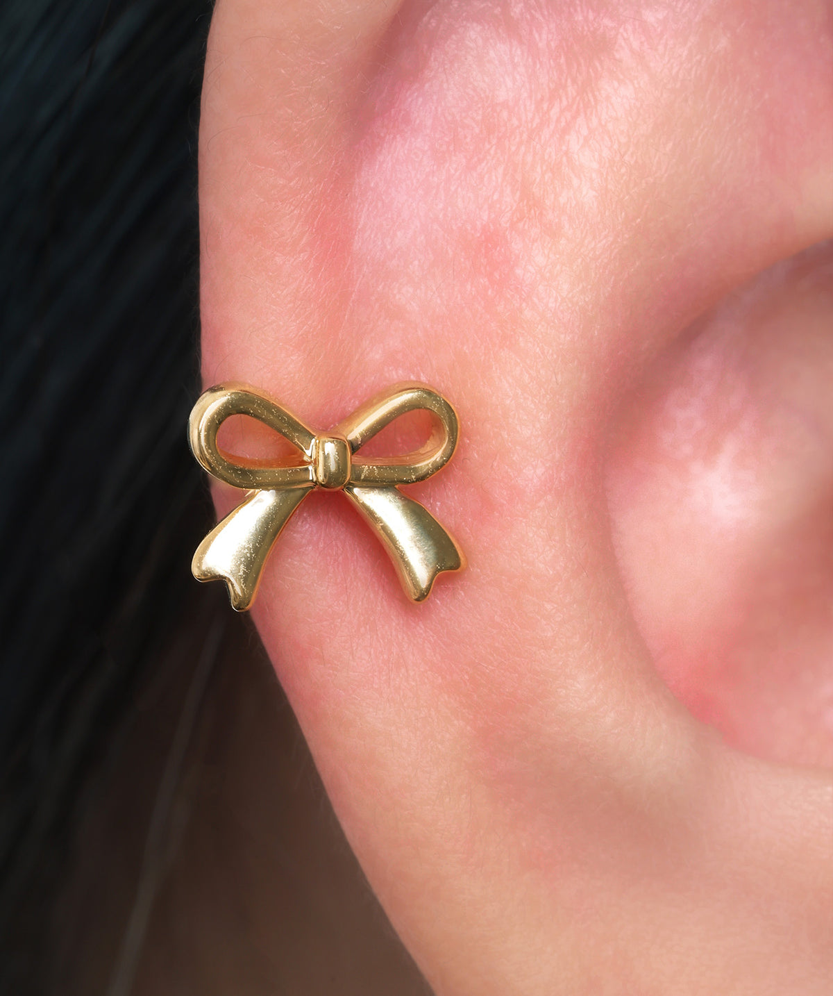 Sweet Bow Stud - Stainless Steel - Helix, Upper Lobe, Flat - Oumo Jewelry