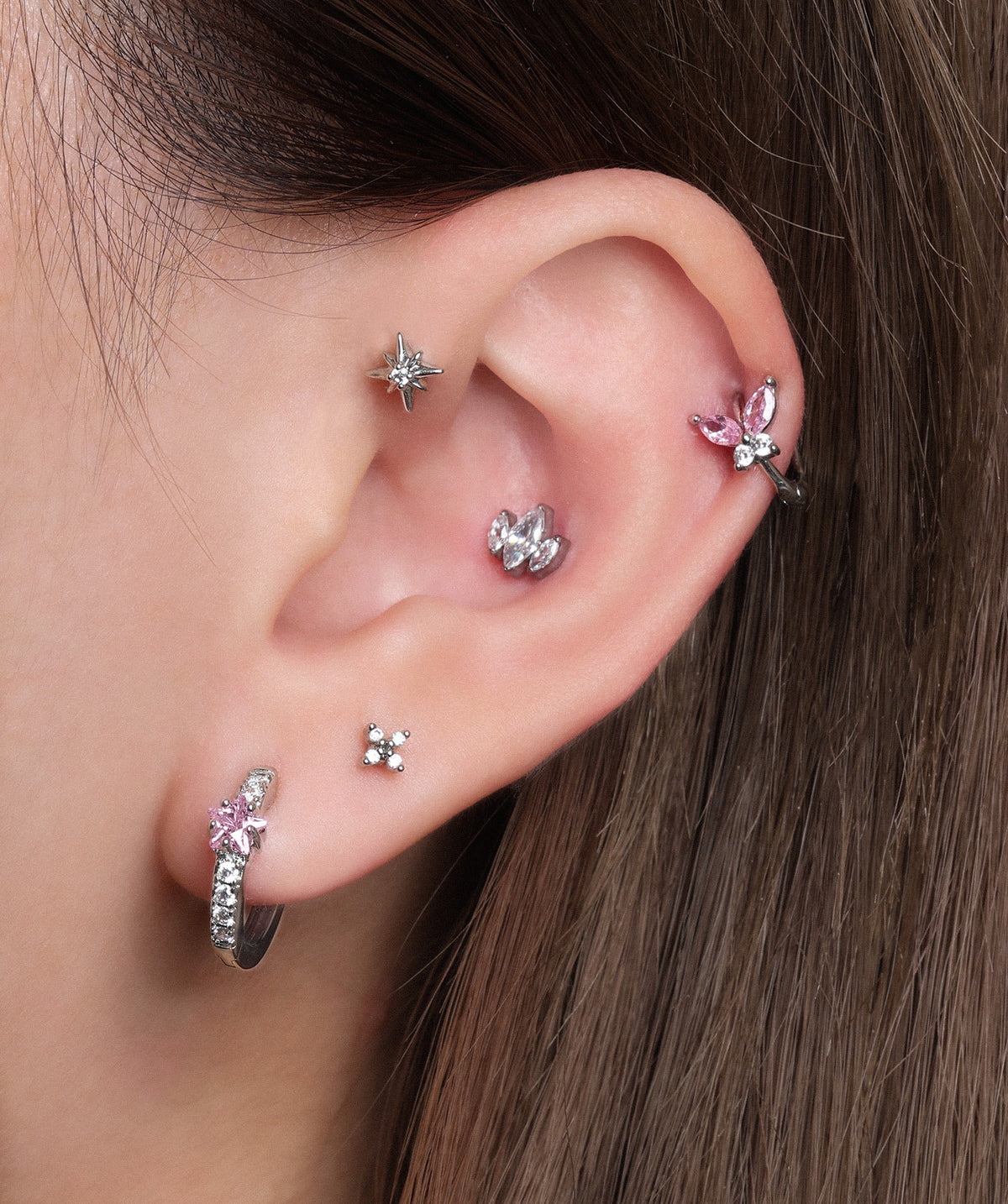 Starry Hoop - Brass - Lobe - Oumo Jewelry