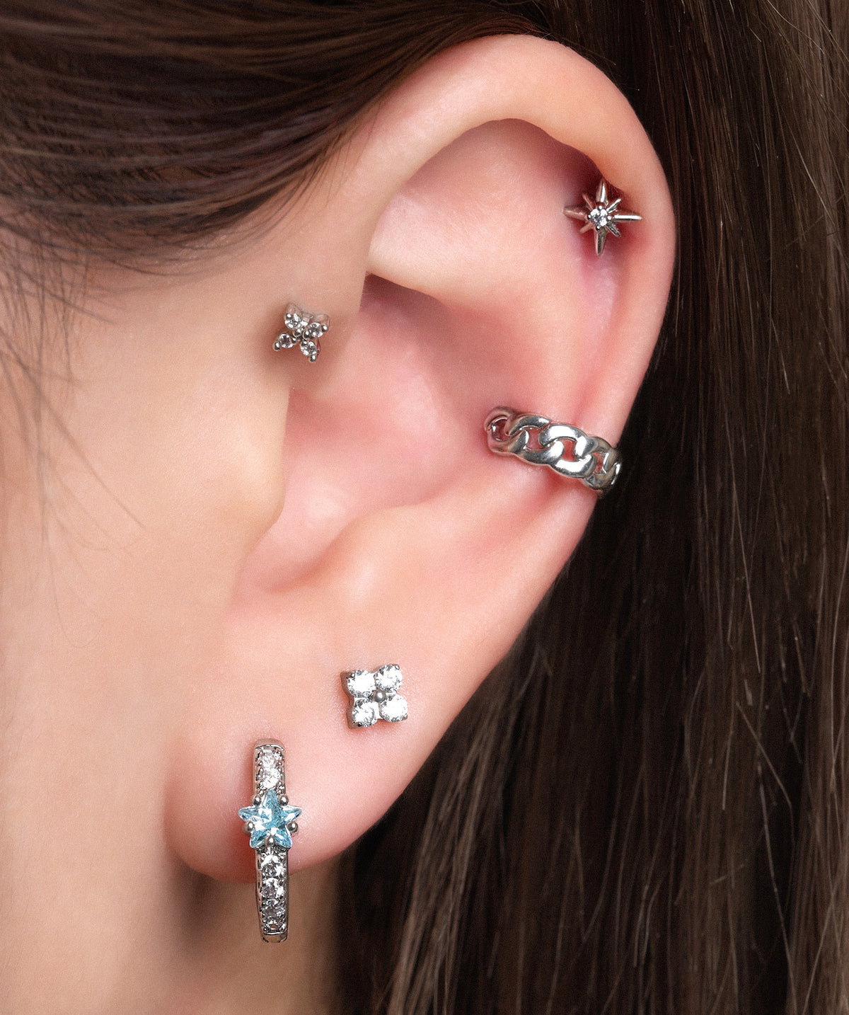 Starry Hoop - Brass - Lobe - Oumo Jewelry
