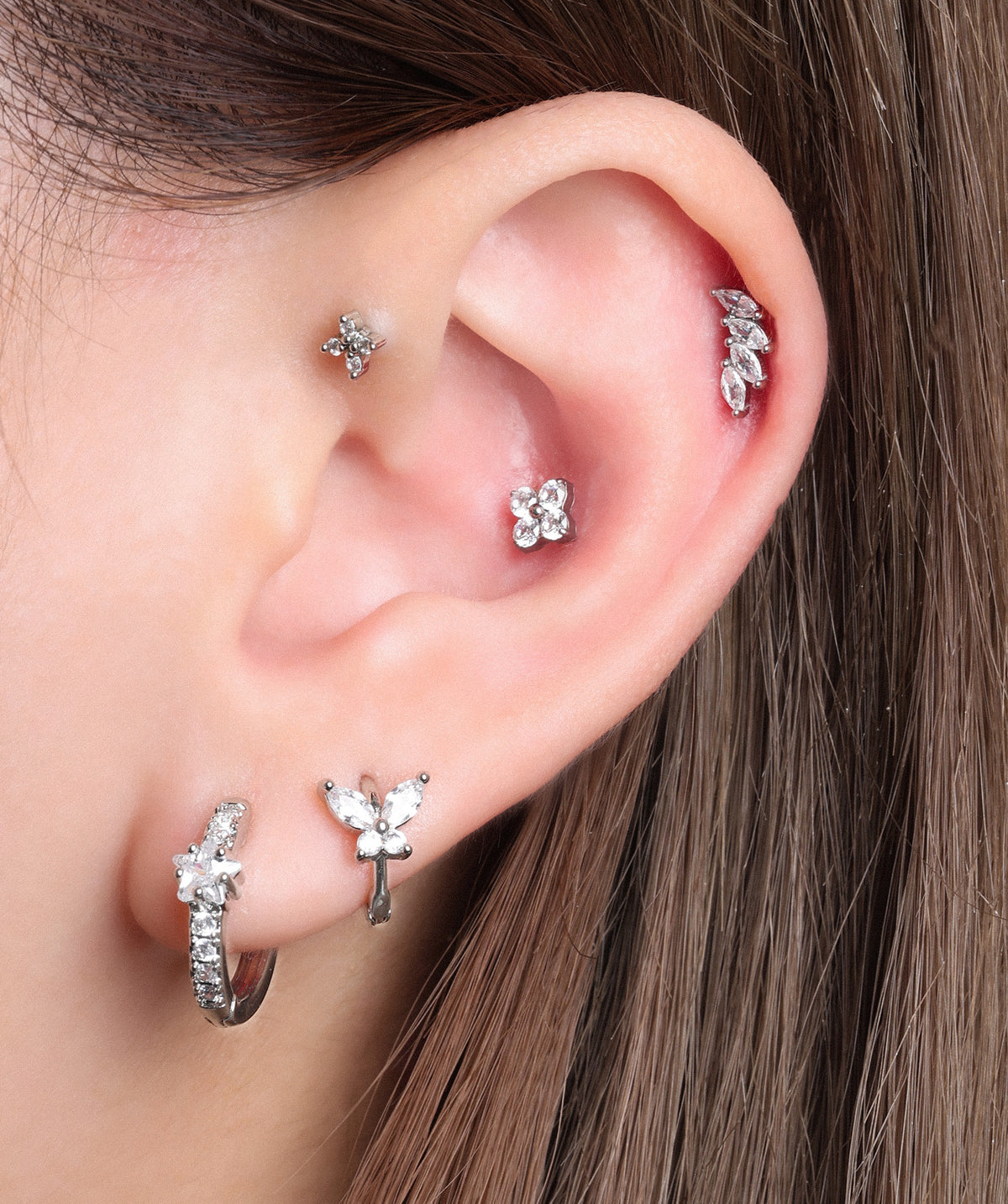 Starry Hoop - Brass - Lobe - Oumo Jewelry