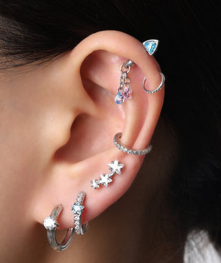 Titanium Dreamy Bunny Vertical Helix Stud - OumoJewelry
