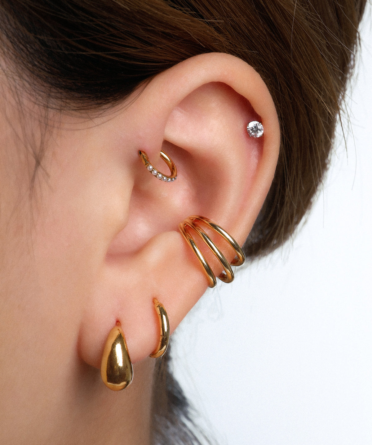 Bold Ear Cuff - Brass - Oumo Jewelry