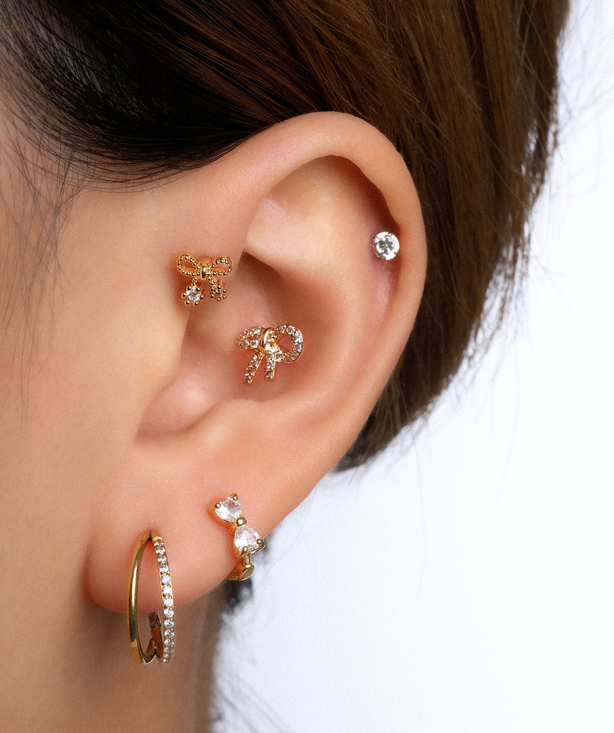 Twilight Curve Clicker Hoop - Stainless Steel - Lobe, Upper Lobe, Helix - Oumo Jewelry