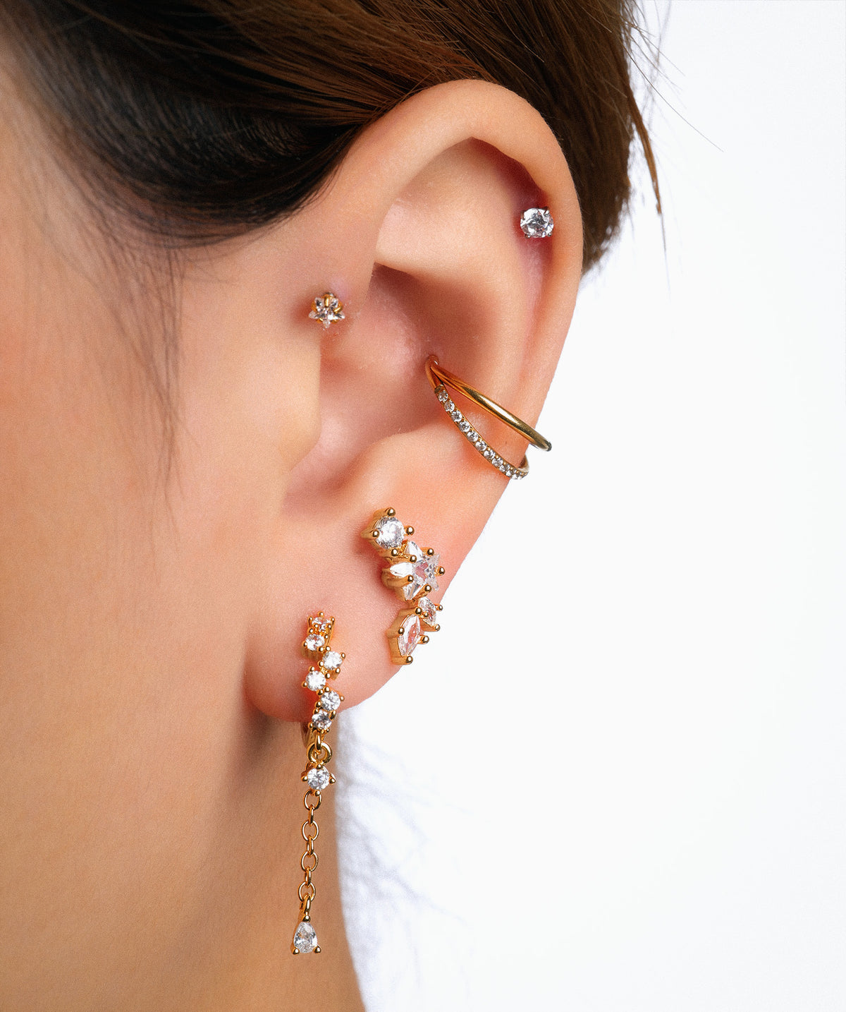 Twilight Curve Clicker Hoop - Stainless Steel - Lobe, Upper Lobe, Helix - Oumo Jewelry
