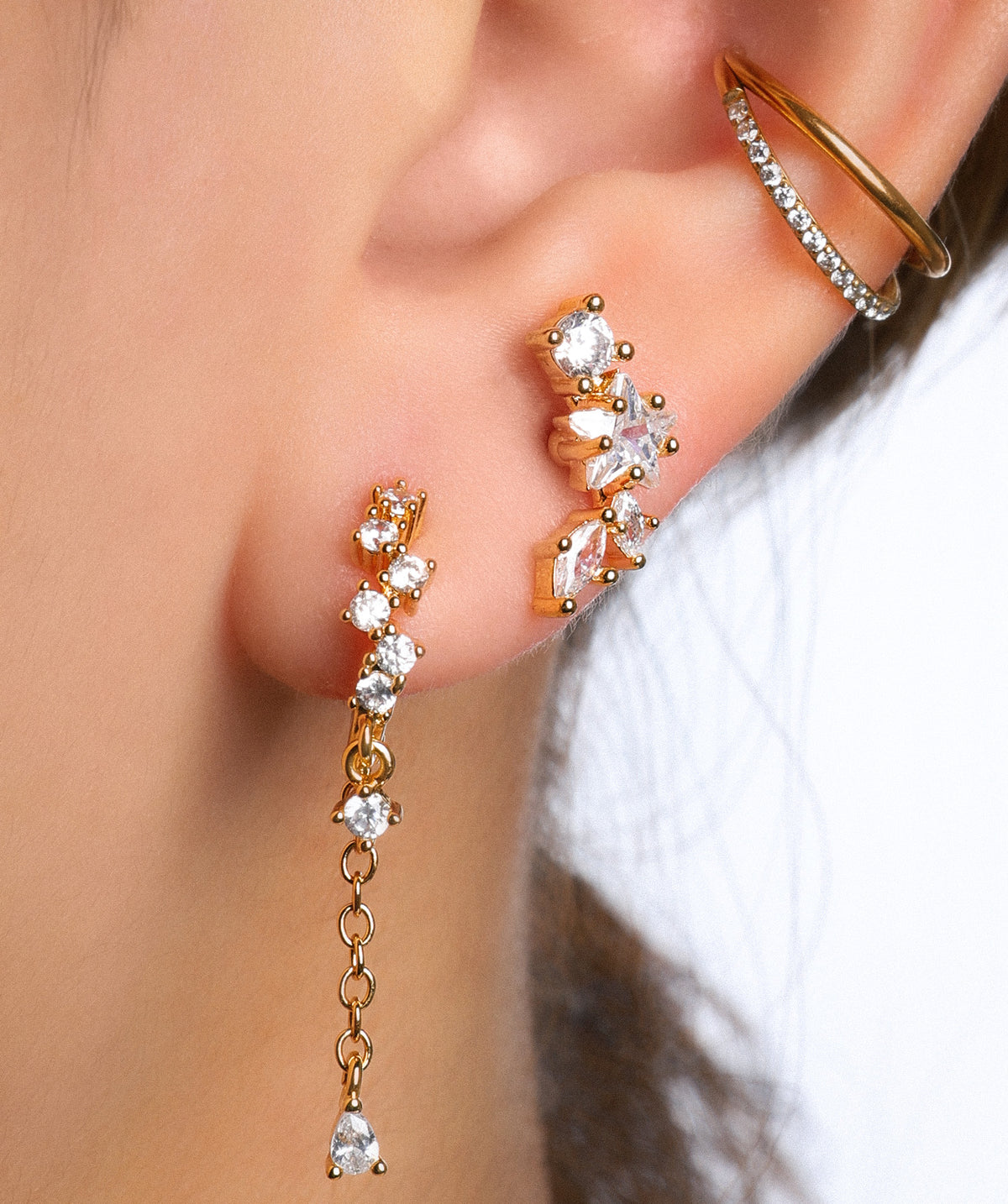 Aurora Star Stud - Stainless Steel - Upper Lobe, Helix, Flat - Oumo Jewelry