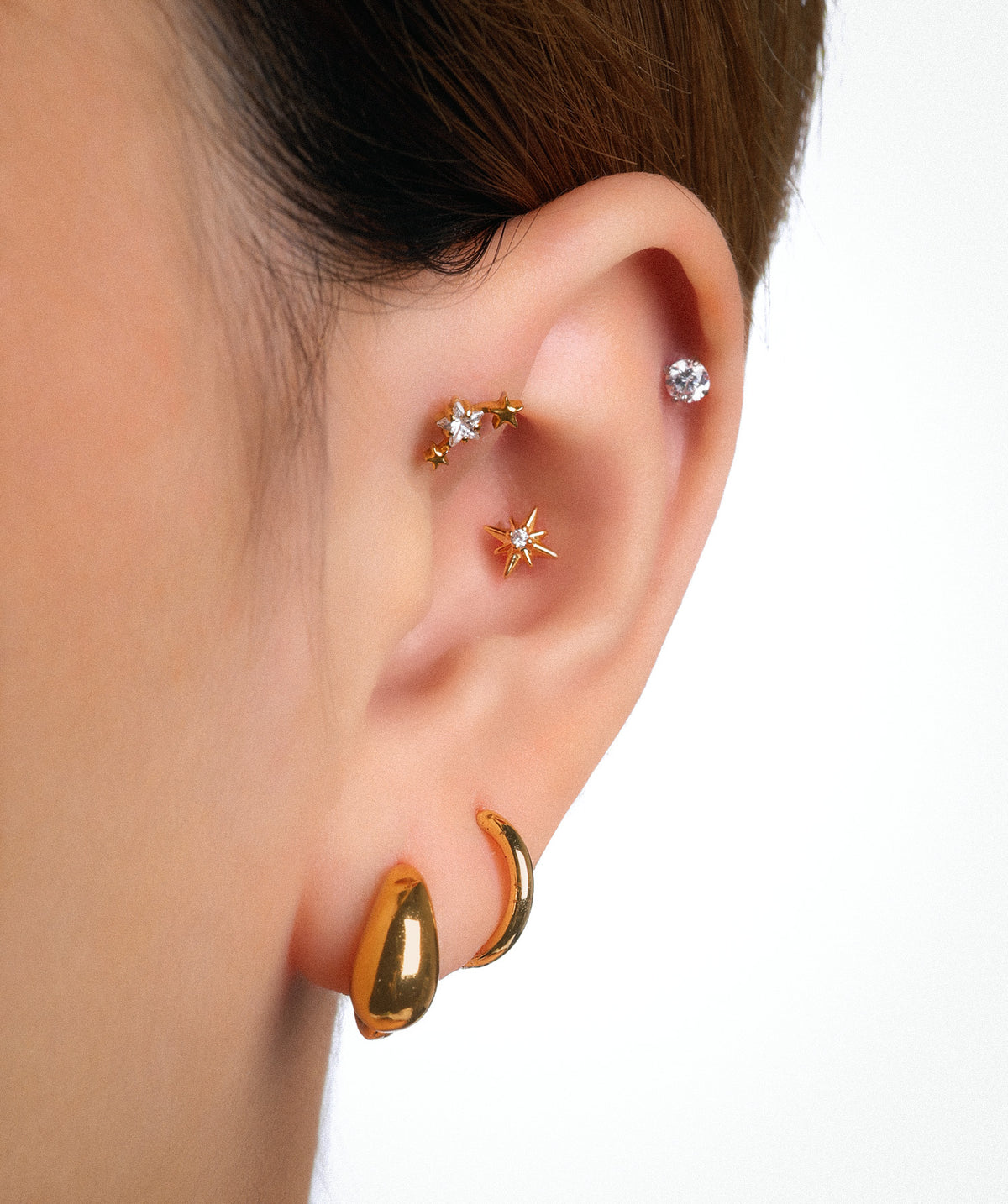Basic Hoop Clicker - Stainless Steel - Lobe, Upper Lobe, Helix - Oumo Jewelry