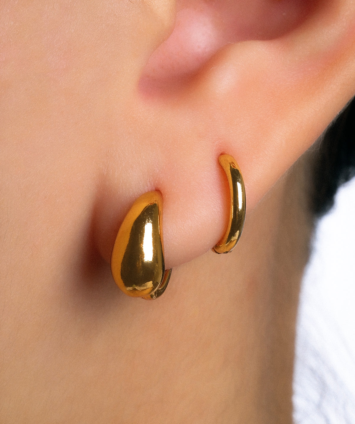 Drop Hoops - Brass - Oumo Jewelry