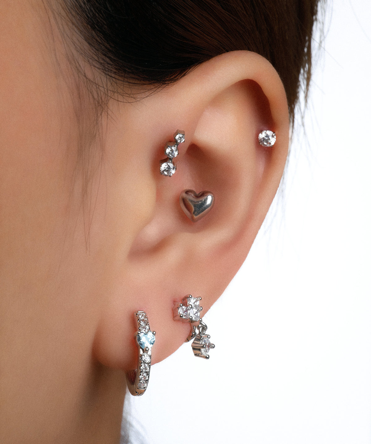 Titanium Trinity Stud - Titanium - Helix, Upper Lobe, Conch - Oumo Jewelry
