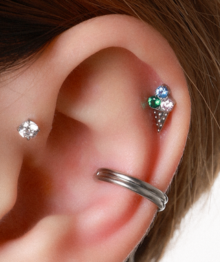 Titanium Ice Cream Stud - OumoJewelry