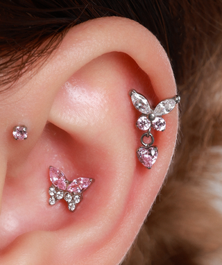Titanium Charm Butterfly Stud - OumoJewelry