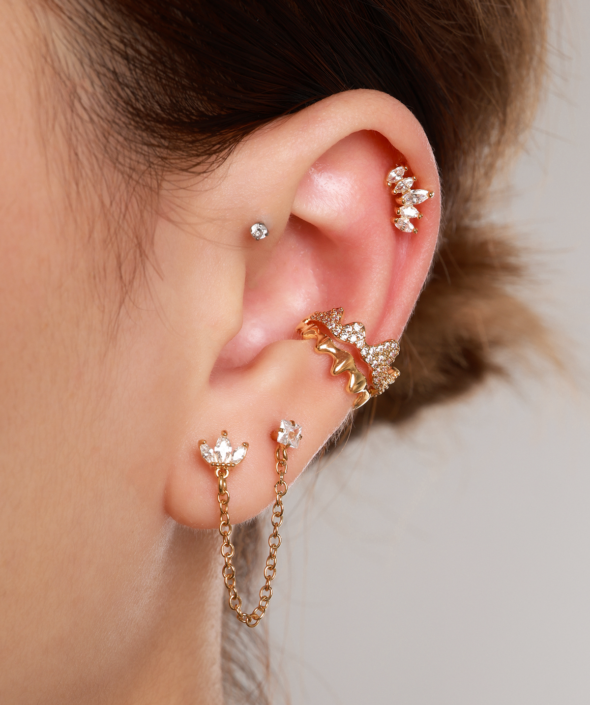 Vampire Ear Cuff - Brass - Oumo Jewelry