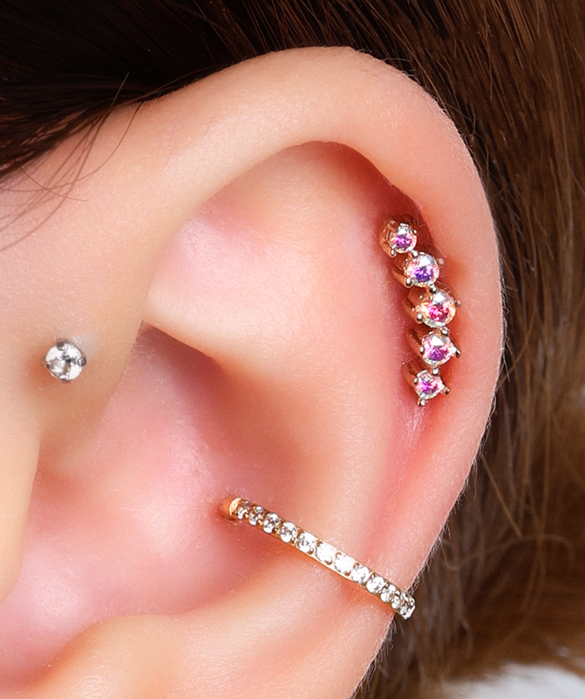 Twinkle Stud - Stainless Steel - Upper Lobe, Helix, Flat - Oumo Jewelry