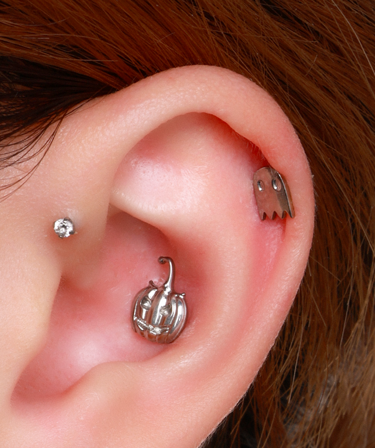 Titanium Pumpkin Stud - Titanium - Upper Lobe, Helix, Conch - Oumo Jewelry
