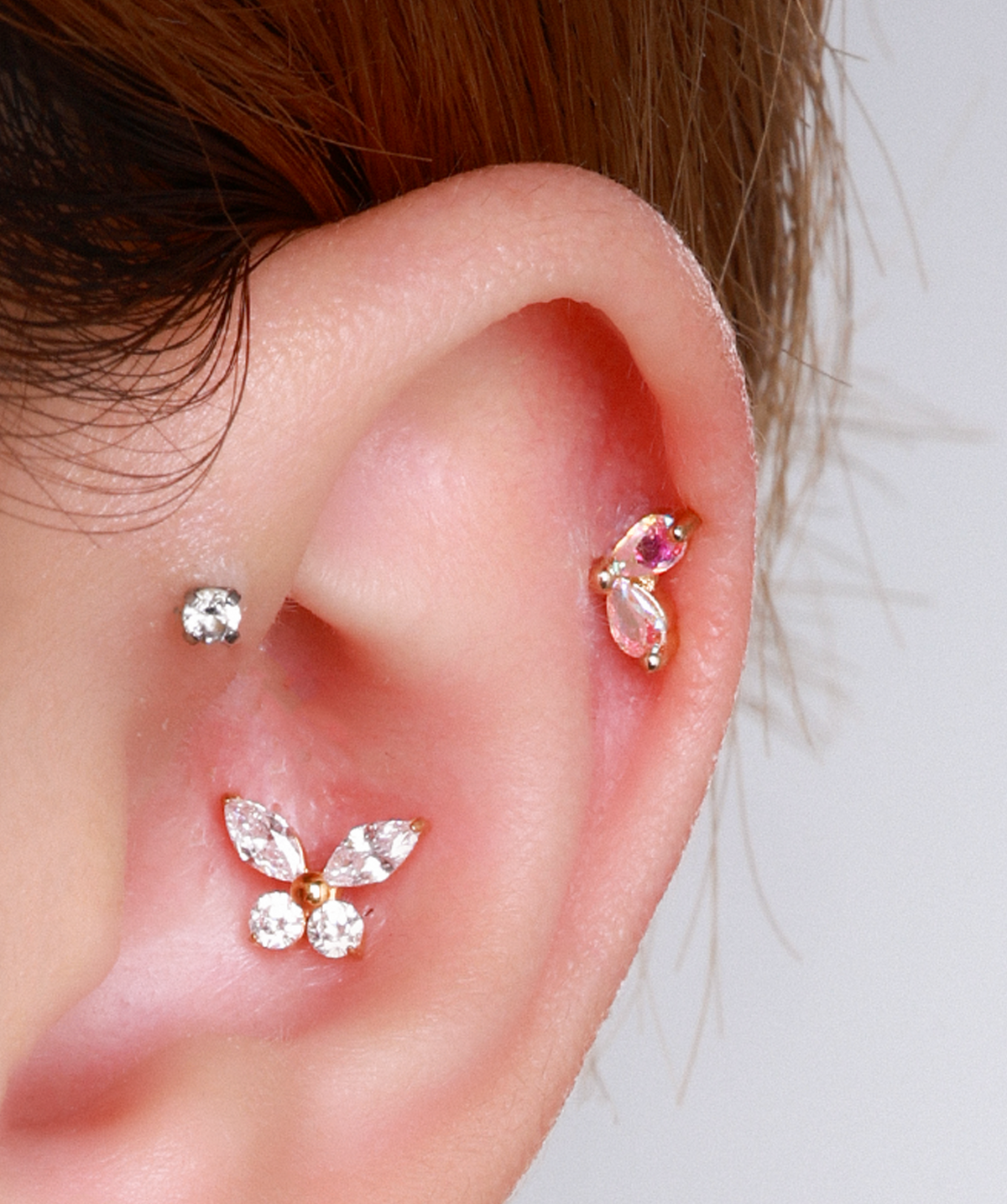 Cute Marquise Stud - Stainless Steel - Upper Lobe, Conch, Flat - Oumo Jewelry