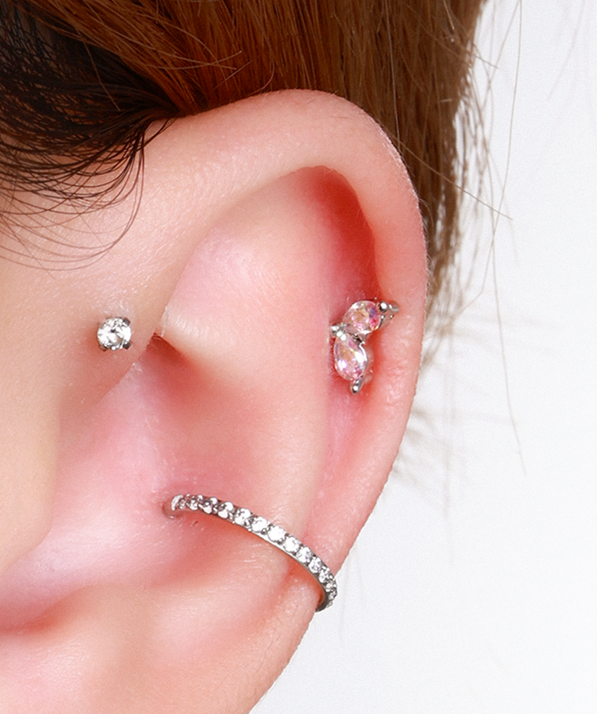 Cute Marquise Stud - Stainless Steel - Upper Lobe, Conch, Flat - Oumo Jewelry