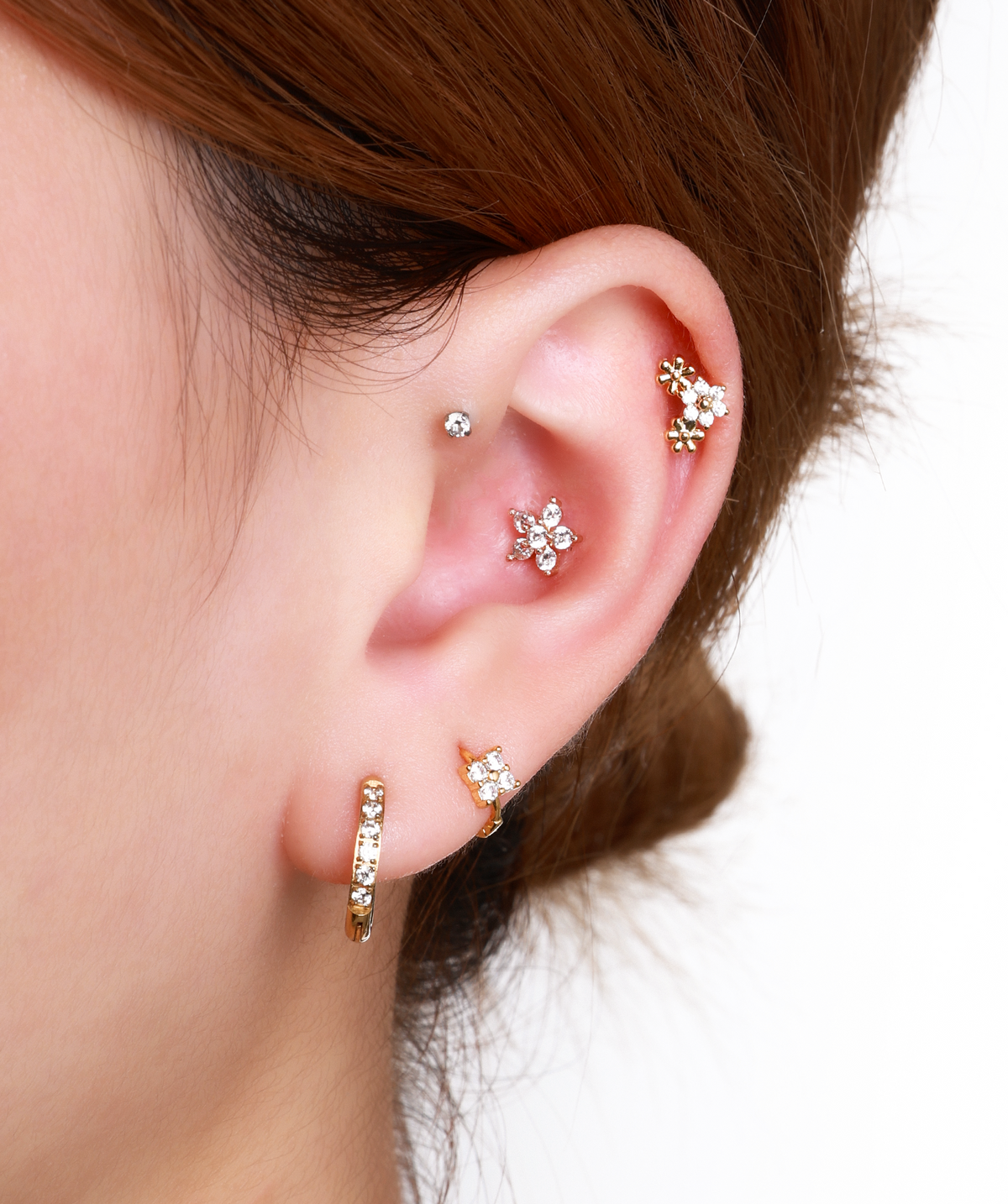 Bloom Stud - Stainless Steel - Upper Lobe, Helix - Oumo Jewelry