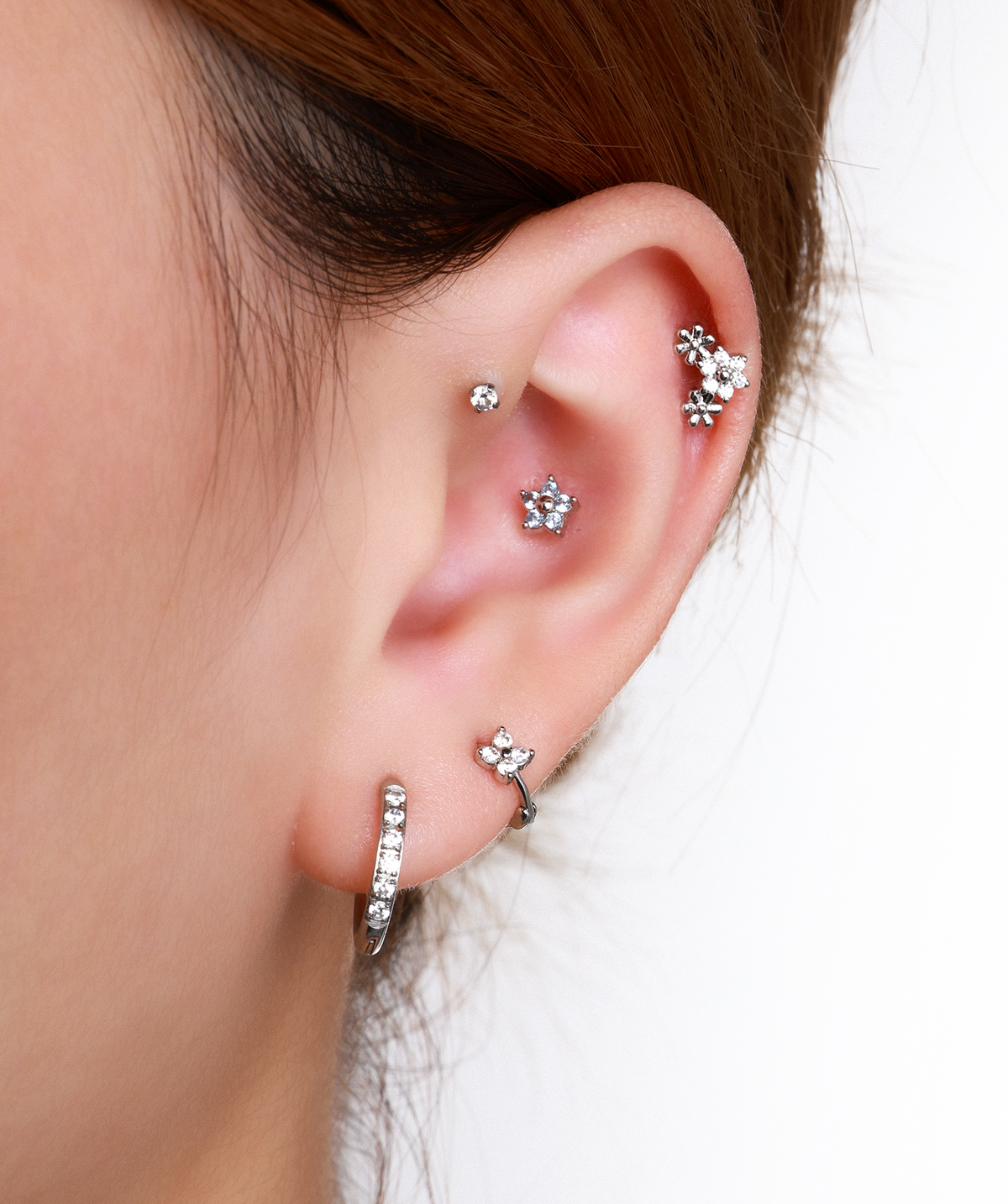 Bloom Stud - Stainless Steel - Upper Lobe, Helix - Oumo Jewelry