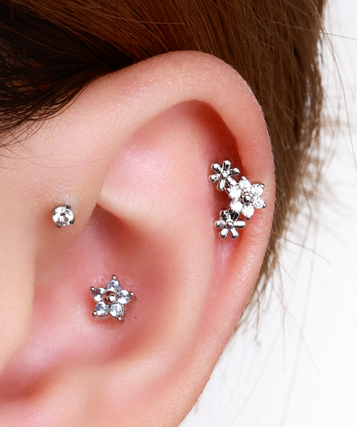 Bloom Stud - Stainless Steel - Upper Lobe, Helix - Oumo Jewelry