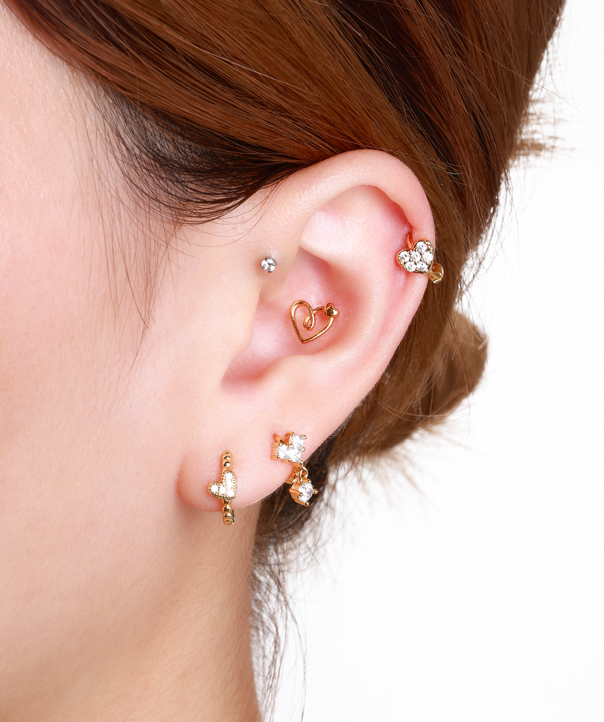 Loving Stud - Stainless Steel - Upper Lobe, Helix - Oumo Jewelry