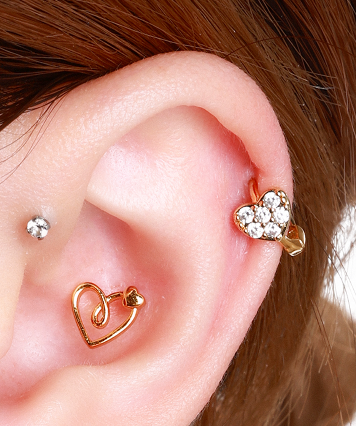 Loving Stud - Stainless Steel - Upper Lobe, Helix - Oumo Jewelry