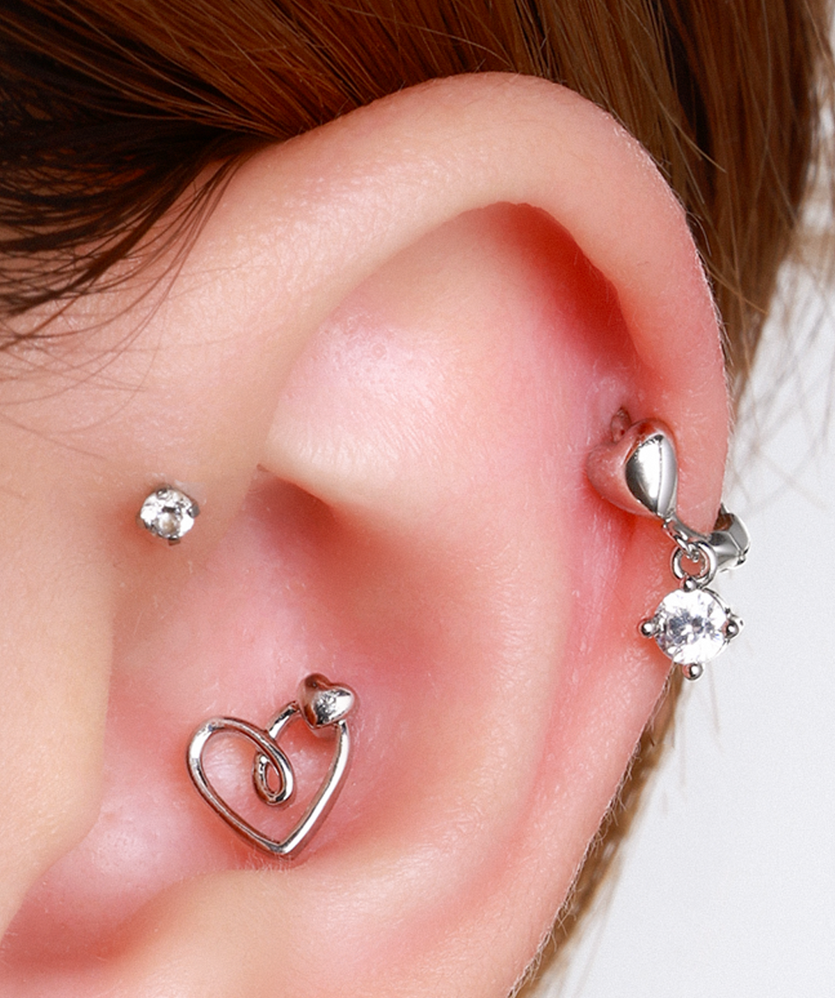 Loving Stud - Stainless Steel - Upper Lobe, Helix - Oumo Jewelry