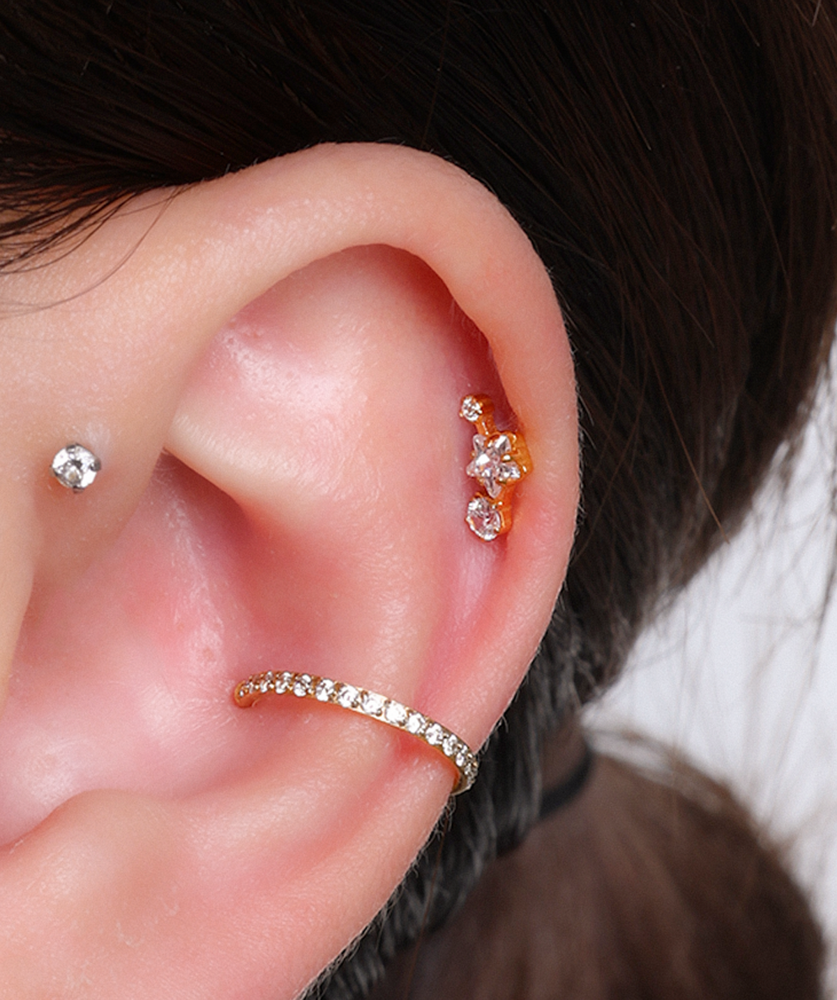 Titanium Starry Stud - Titanium - Upper Lobe, Helix, Forward Helix - Oumo Jewelry