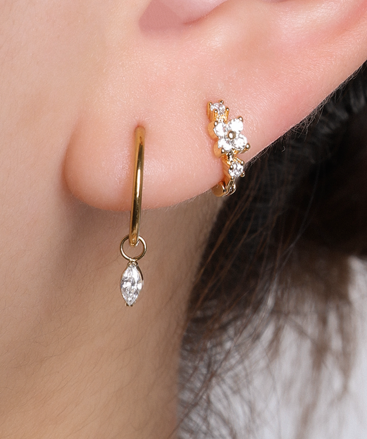 Blossom Hoop - Brass - Helix - Oumo Jewelry